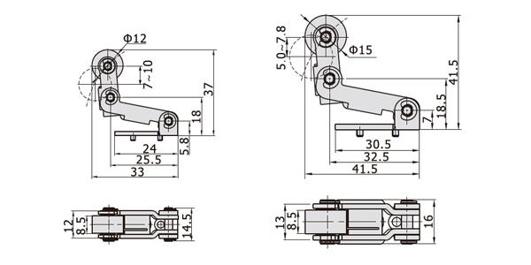 Dimensions AirTAC Mechanical Valve M3 series