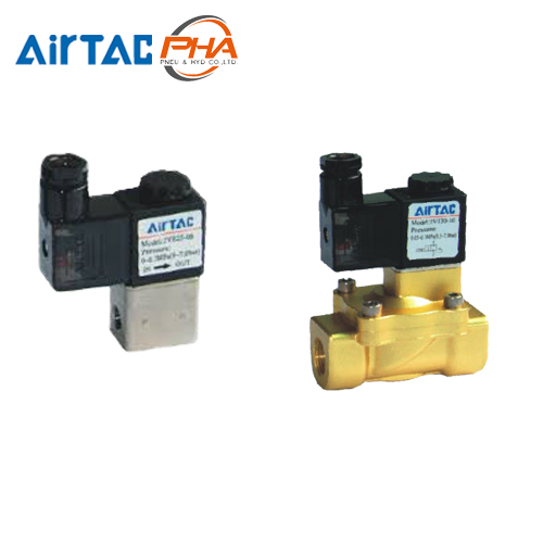 AirTAC Solenoid valve โซลินอยด์วาล์ว ทองเหลืองชุบซิงค์ รุ่น 2V Series