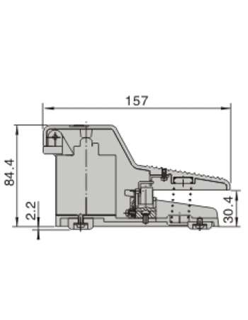 Dimensions AirTAC แมคคานิควาล์ว Mechanical Valve แบบวาล์วเท้าเหยียบ 4FM 4F Series