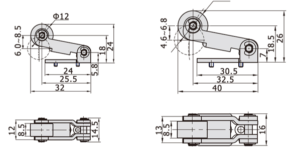 Dimensions AirTAC Mechanical Valve M3 series