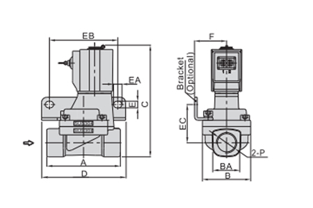 Dimensions AirTAC Solenoid Valve 2L Series