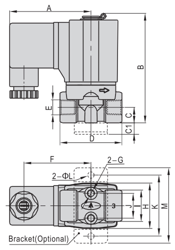 Dimensions AirTAC Solenoid Valve 2W Series