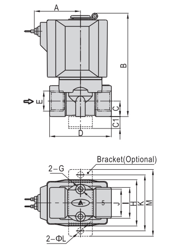 Dimensions AirTAC Solenoid Valve 2W Series