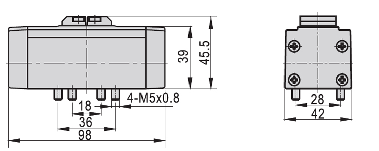 Dimensions AirTAC วาล์วควบคุมทิศทางการไหลด้วยลม EAV ISO Standard Series