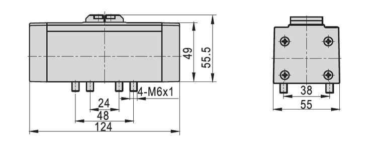 Dimensions AirTAC วาล์วควบคุมทิศทางการไหลด้วยลม EAV ISO Standard Series