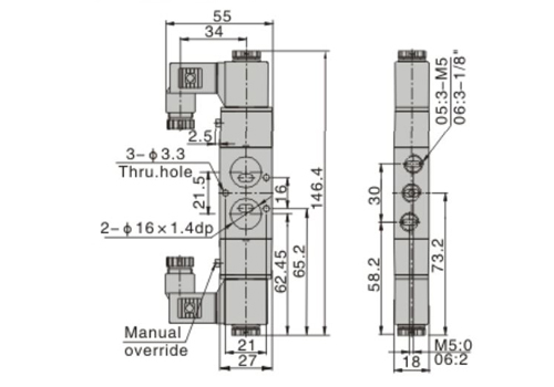 Dimensions AirTAC Solenoid Valve 4M Series