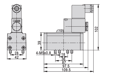 Dimensions AirTAC Solenoid Valve ESV Series