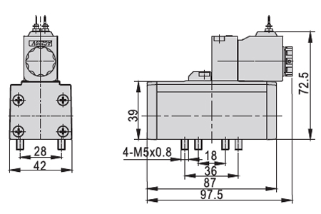 Dimensions AirTAC Solenoid Valve ESV Series