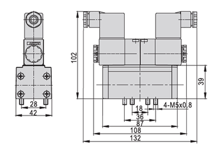 Dimensions AirTAC Solenoid Valve ESV Series