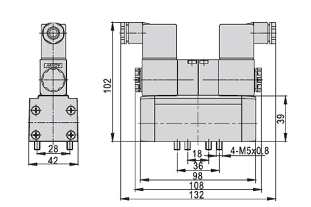 Dimensions AirTAC Solenoid Valve ESV Series