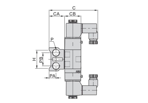 Dimensions AirTAC Manifold 100/200/300/400M