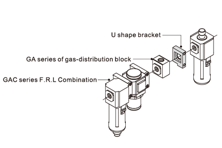 AirTAC ตัวแยกทางลม GA Series