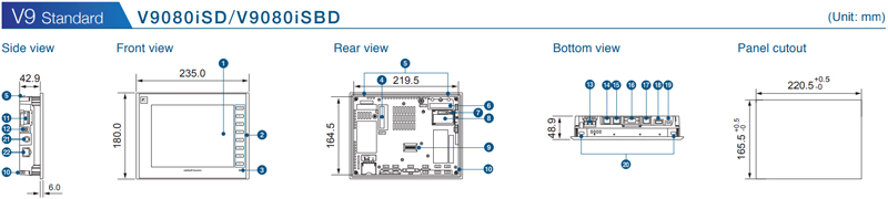 Fuji Electric HMI V9 standard Dimension 4