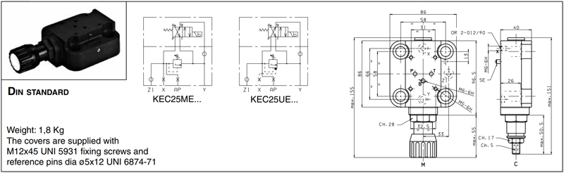 DANA Cartridge valves and logic elements KEC