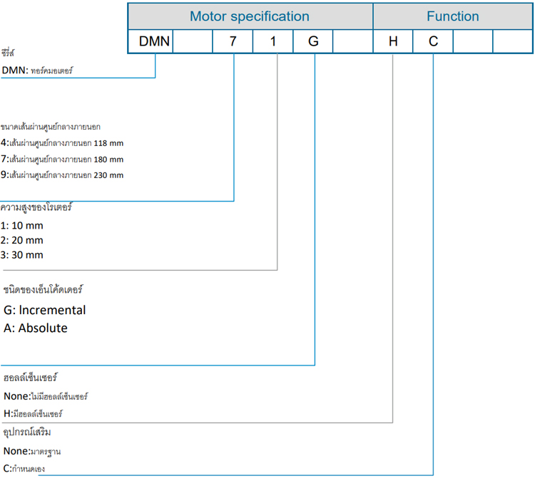 Code - Direct Drive Motor - DMN series