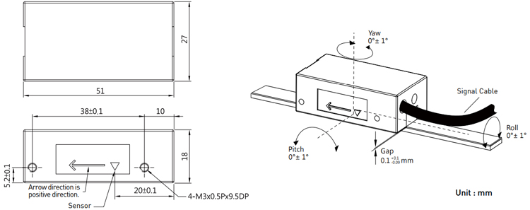 Dimensions - Hiwin Positioning Measurement - Standard Type