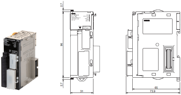 CJ1M-CPU1[] Dimensions 2 CJ1M CPU Units_Dim