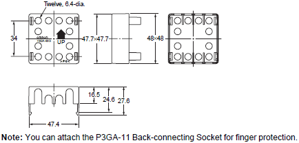 E5CC, E5CC-B, E5CC-U Dimensions 11 