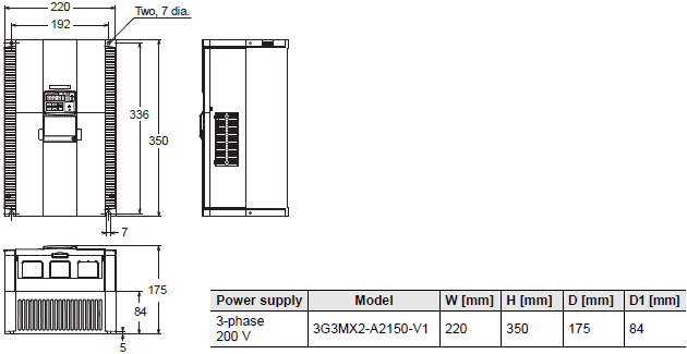 3G3MX2-V1 Dimensions 7 