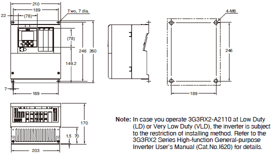 3G3RX2 Dimensions 3 