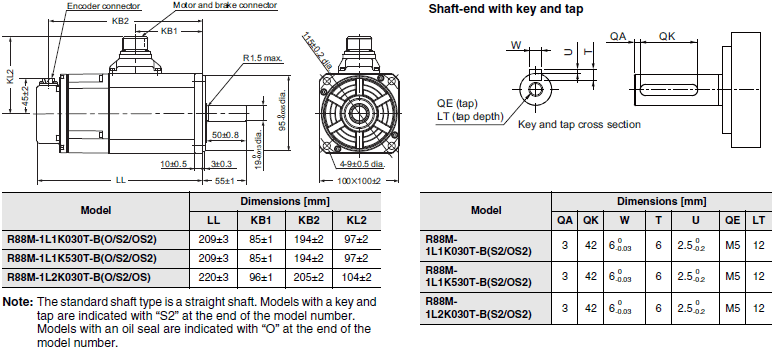 R88M-1[] / R88D-1SN[]-ECT Dimensions 20 