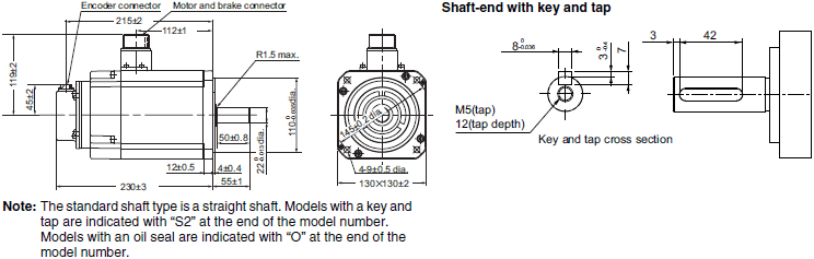 R88M-1[] / R88D-1SN[]-ECT Dimensions 22 