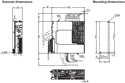 R88M-1[] / R88D-1SN[]-ECT Dimensions 3 