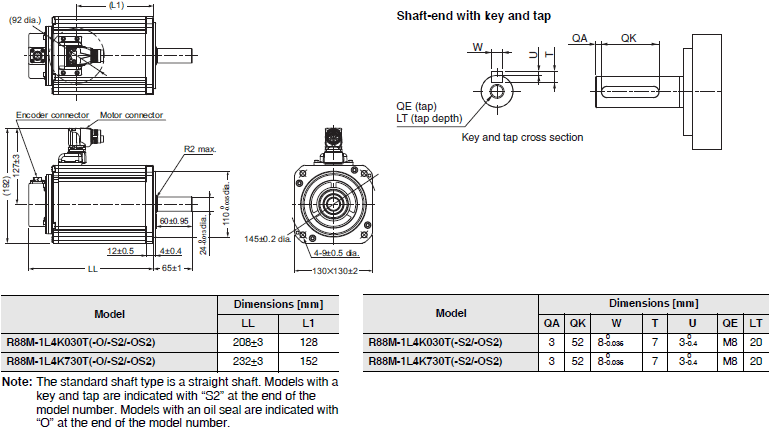 R88M-1[] / R88D-1SN[]-ECT Dimensions 23 