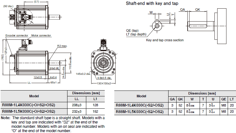 R88M-1[] / R88D-1SN[]-ECT Dimensions 30 