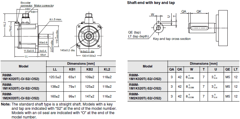 R88M-1[] / R88D-1SN[]-ECT Dimensions 33 