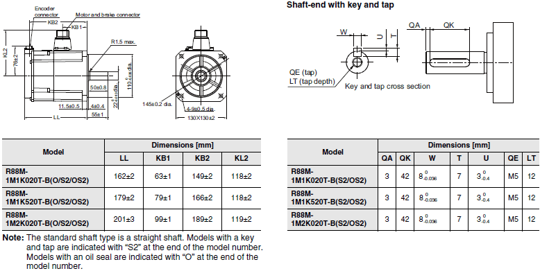 R88M-1[] / R88D-1SN[]-ECT Dimensions 34 