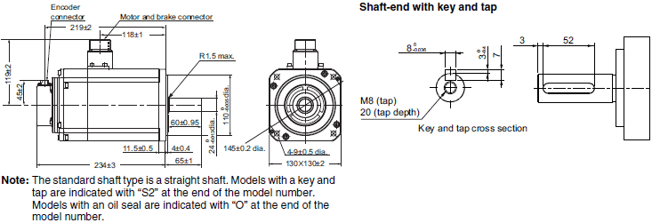 R88M-1[] / R88D-1SN[]-ECT Dimensions 36 