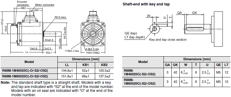 R88M-1[] / R88D-1SN[]-ECT Dimensions 38 