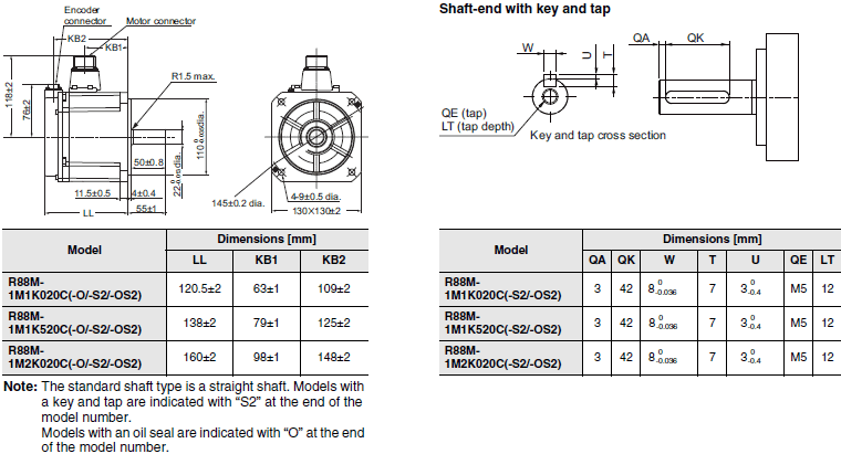 R88M-1[] / R88D-1SN[]-ECT Dimensions 40 