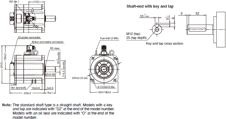 R88M-1[] / R88D-1SN[]-ECT Dimensions 46 