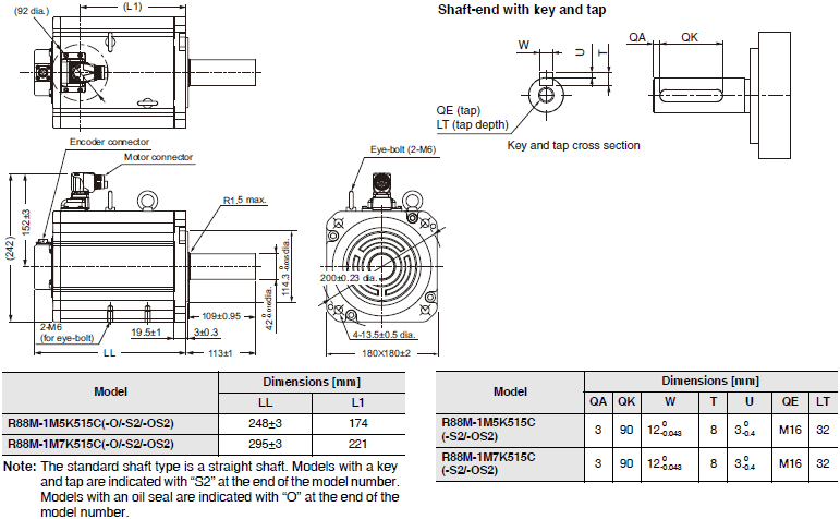 R88M-1[] / R88D-1SN[]-ECT Dimensions 56 