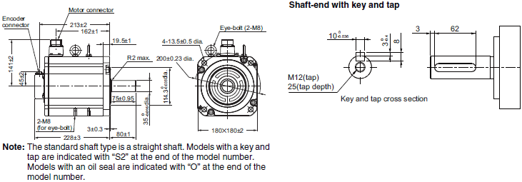 R88M-1[] / R88D-1SN[]-ECT Dimensions 65 