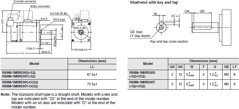 R88M-1[] / R88D-1SN[]-ECT Dimensions 11 