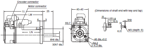 R88M-K, R88D-KN[]-ECT Dimensions 21 