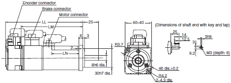 R88M-K, R88D-KN[]-ECT Dimensions 23 