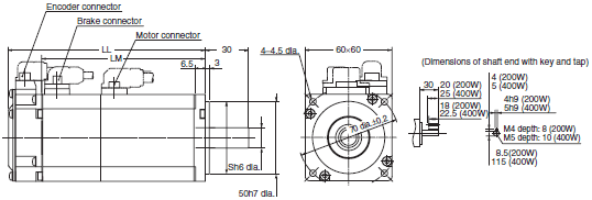 R88M-K, R88D-KN[]-ECT Dimensions 28 