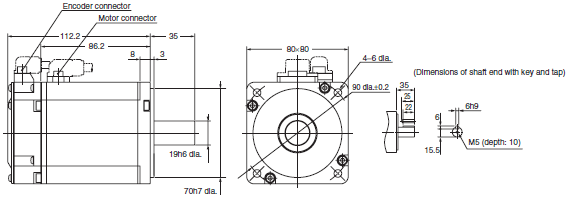 R88M-K, R88D-KN[]-ECT Dimensions 30 