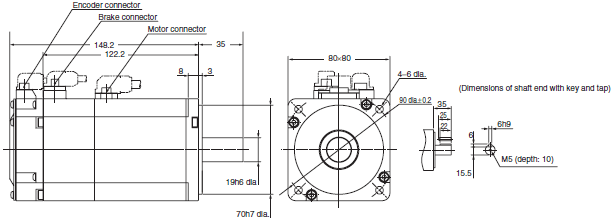 R88M-K, R88D-KN[]-ECT Dimensions 31 