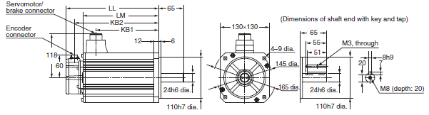 R88M-K, R88D-KN[]-ECT Dimensions 40 