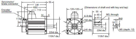 R88M-K, R88D-KN[]-ECT Dimensions 47 