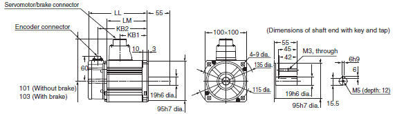 R88M-K, R88D-KN[]-ECT Dimensions 67 