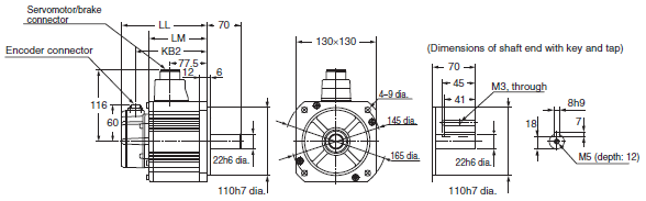 R88M-K, R88D-KN[]-ECT Dimensions 83 