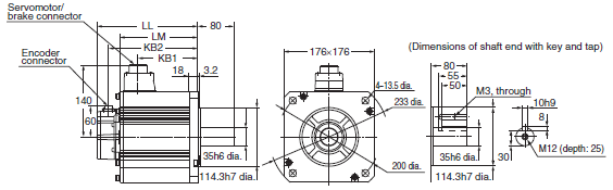 R88M-K, R88D-KN[]-ECT Dimensions 99 