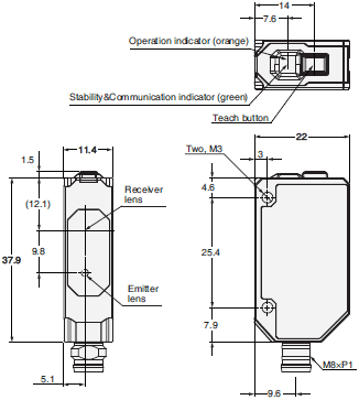 E3AS Series Dimensions 13 