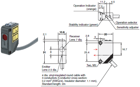 E3Z-LT / LR / LL Dimensions 6 